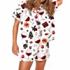 Christmas Wine Silky Satin Pajama Set