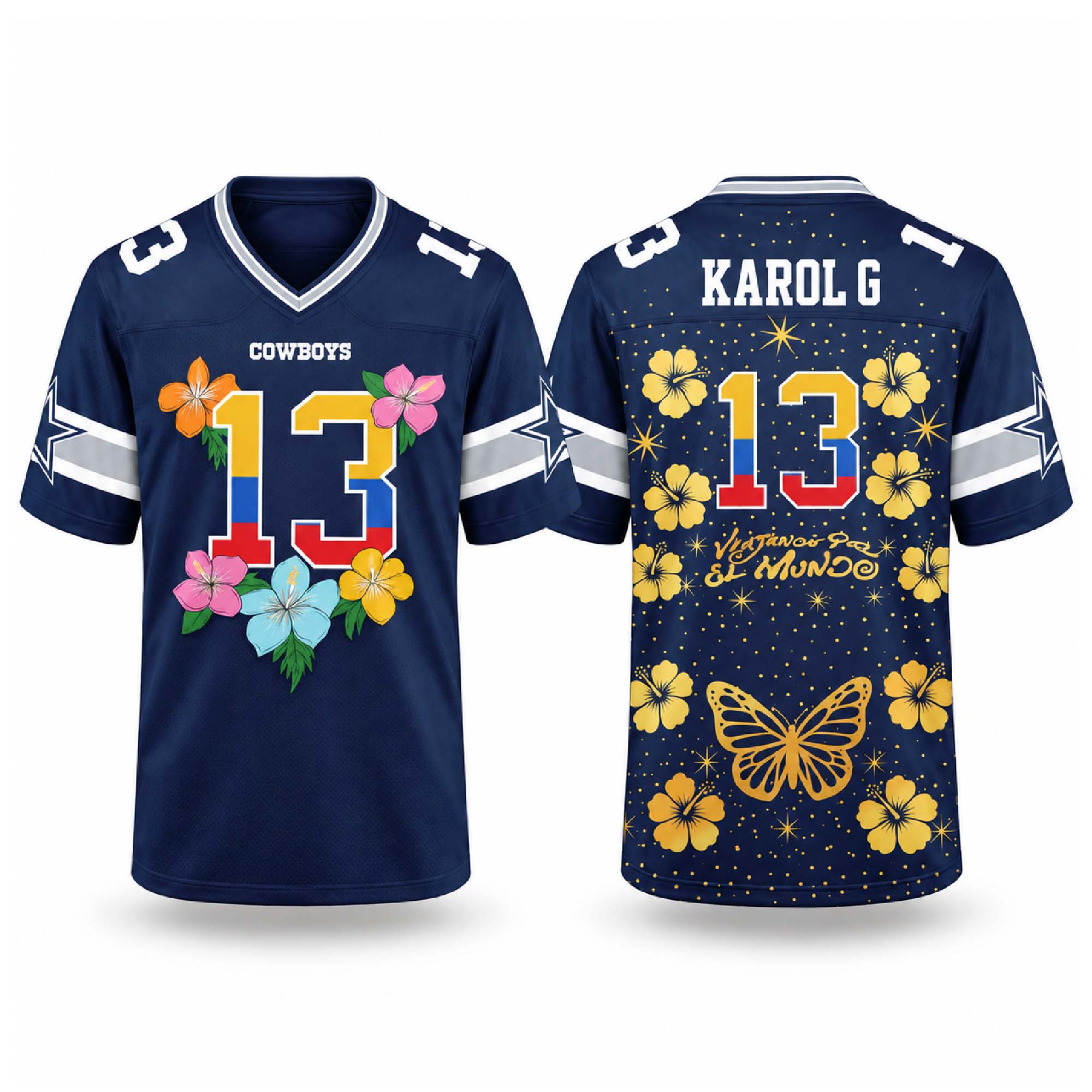 Cowboys 2027 Karol G Viajando Por El Mundo Tropitour Jersey Cowboys 2027 Karol G Viajando Por El Mundo Tropitour Jersey