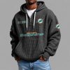 Dolphins EST 1965 Quarter Zip Waffle Hoodie 10 Dolphins EST 1965 Quarter Zip Waffle Hoodie