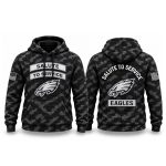 Eagles Football 2026 Salute to Service Camo Waffle Hoodie