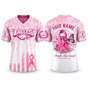 Personalized Eagles Breast Cancer Awareness Month 2026 Jersey