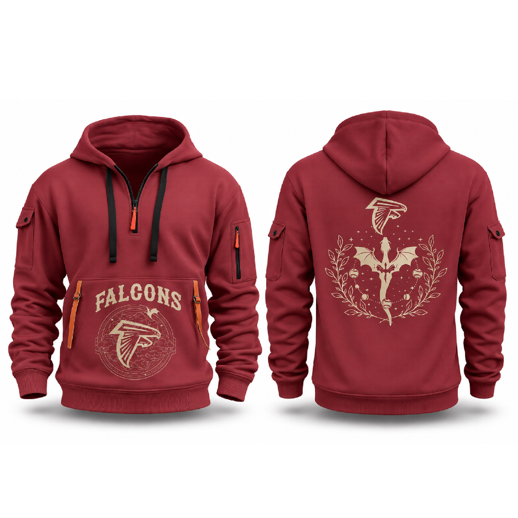 Falcons Fourth Wings Night 2026 Quarter Zip Hoodie 2 Falcons Fourth Wings Night 2026 Quarter Zip Hoodie (2)