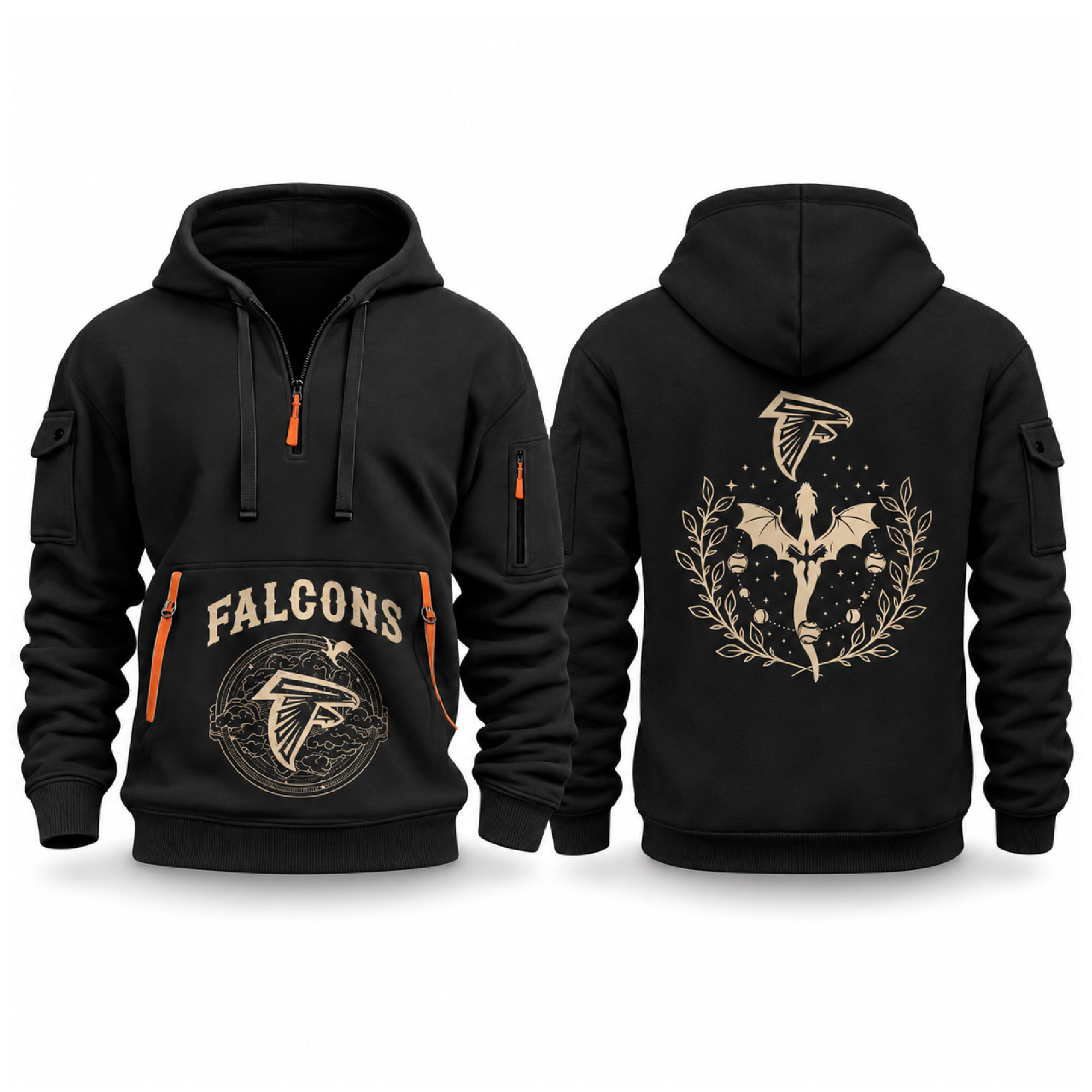 Falcons Fourth Wings Night 2026 Quarter Zip Hoodie Falcons Fourth Wings Night 2026 Quarter Zip Hoodie