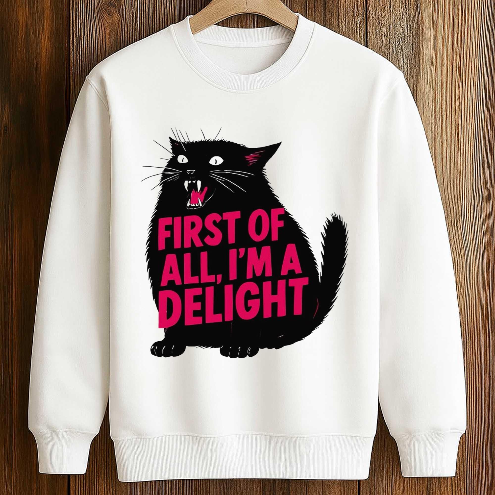 First Of All I'm A Delight Black Cat Shirt 3 First Of All I'm A Delight Black Cat Shirt (3)