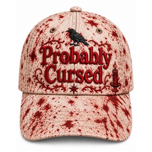 2026 Probably Cursed Halloween Blood Hat