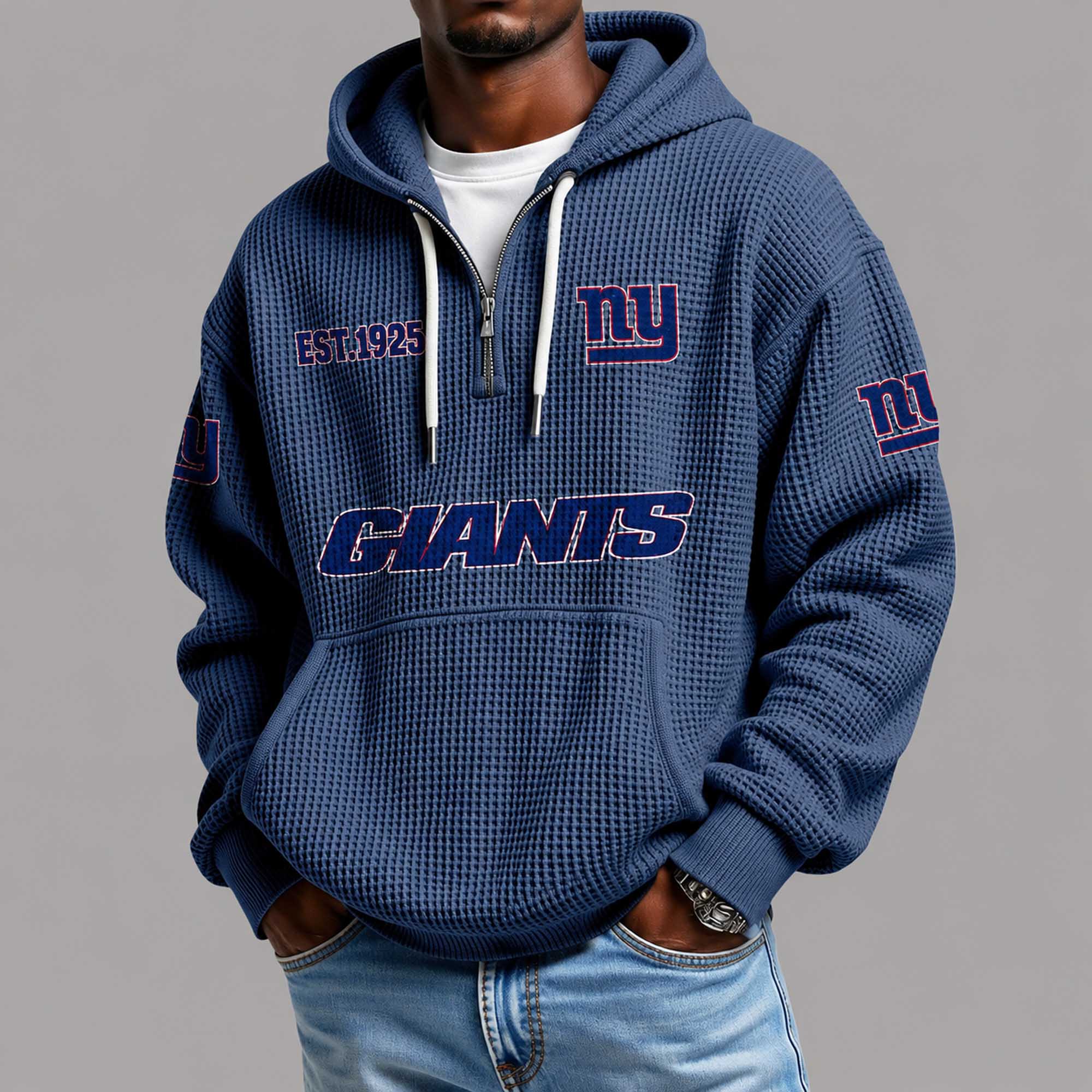 Giants EST 1925 Quarter Zip Waffle Hoodie Giants EST 1925 Quarter Zip Waffle Hoodie