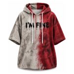 Halloween I'm Fine Blood Short Sleeve Hoodie