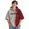 Halloween I'm Fine Blood Short Sleeve Hoodie (2)