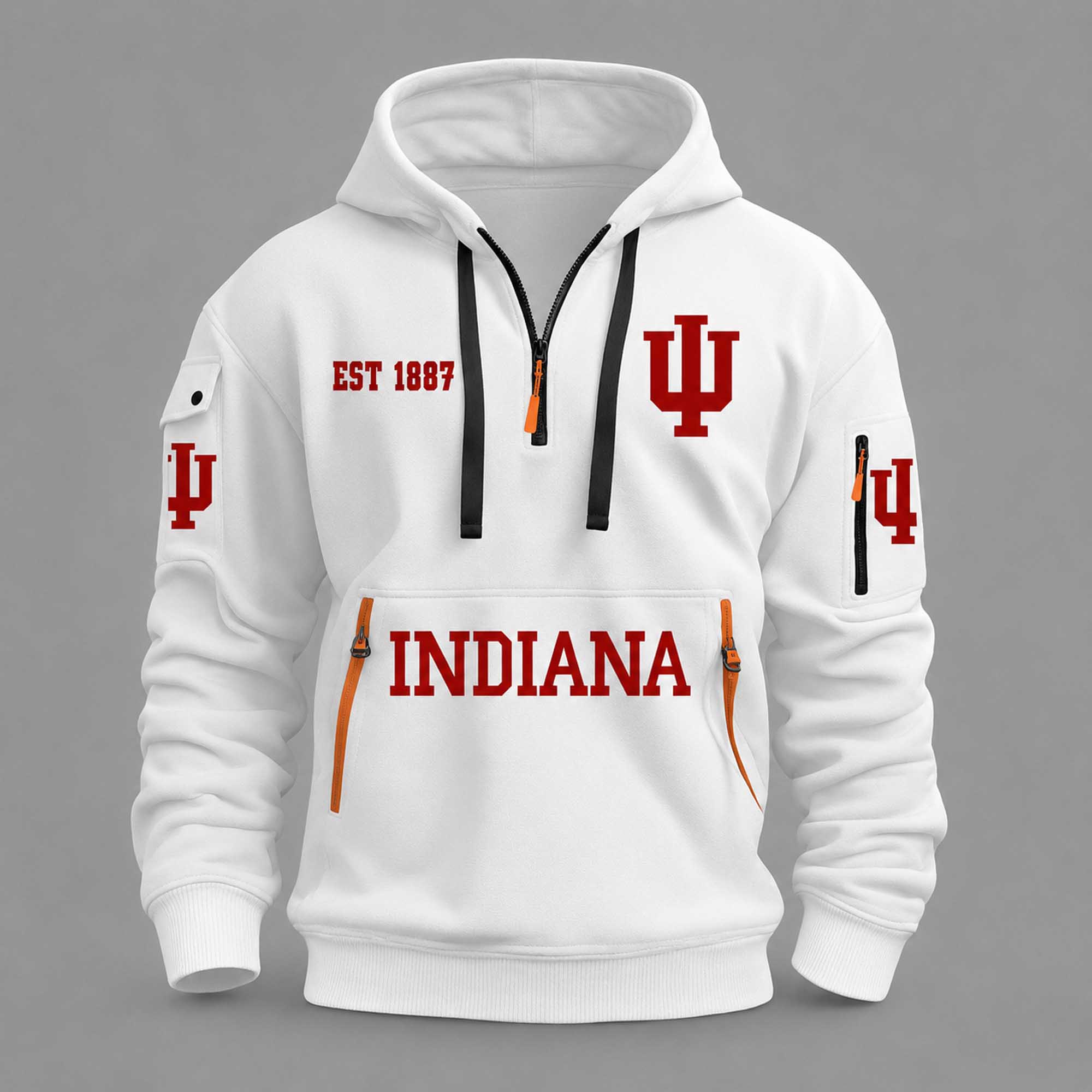 Indiana EST 1887 Quarter Zip Hoodie Indiana EST 1887 Quarter Zip Hoodie
