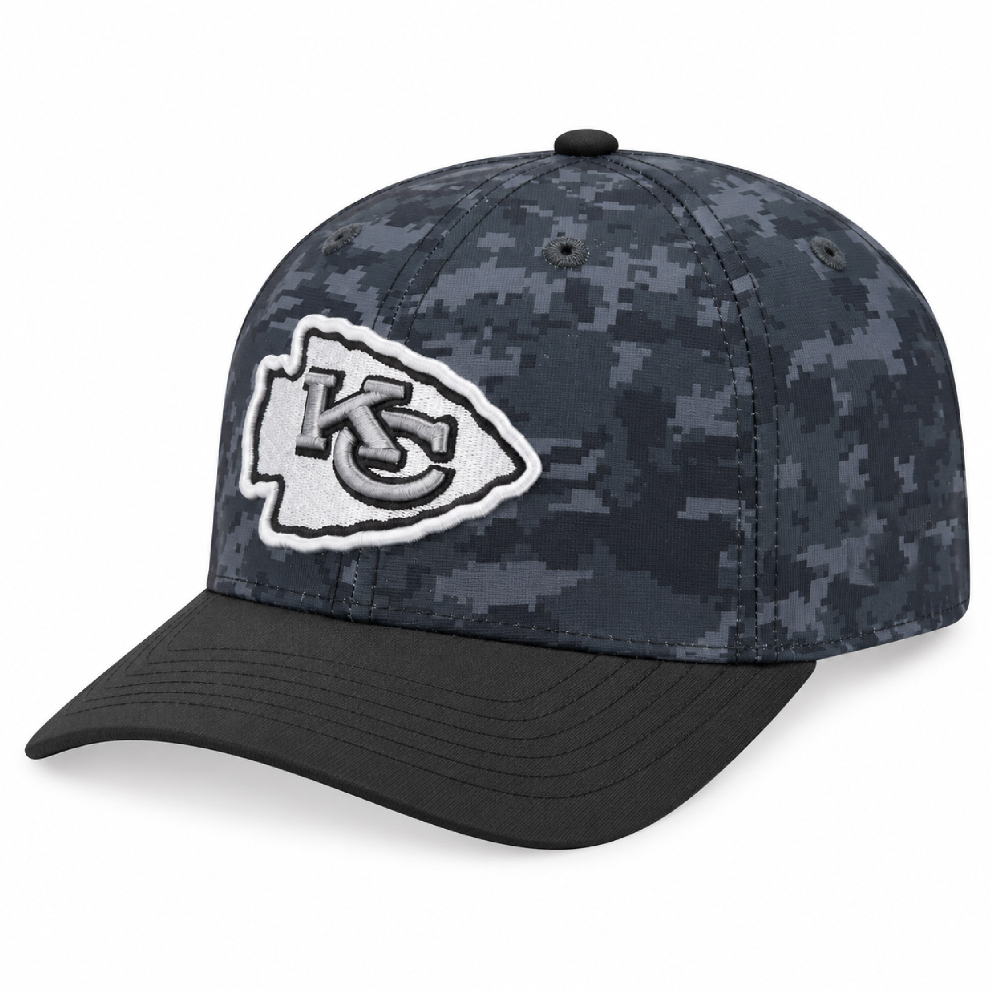 KC Chiefs Salute to Service Tonal Black Camo 2026 Hats 3 KC Chiefs Salute to Service Tonal Black Camo 2026 Hats (2)