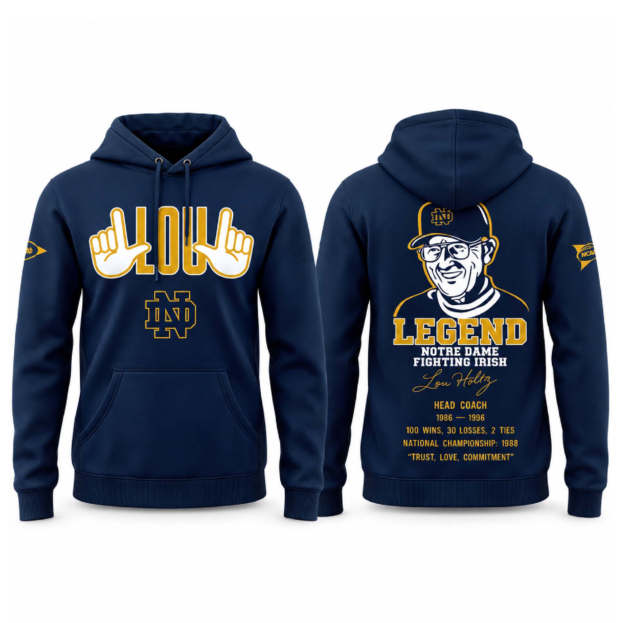 Legend Lou Holtz Notre Dame Fighting Irish Shirt 2 Legend Lou Holtz Notre Dame Fighting Irish Shirt (2)