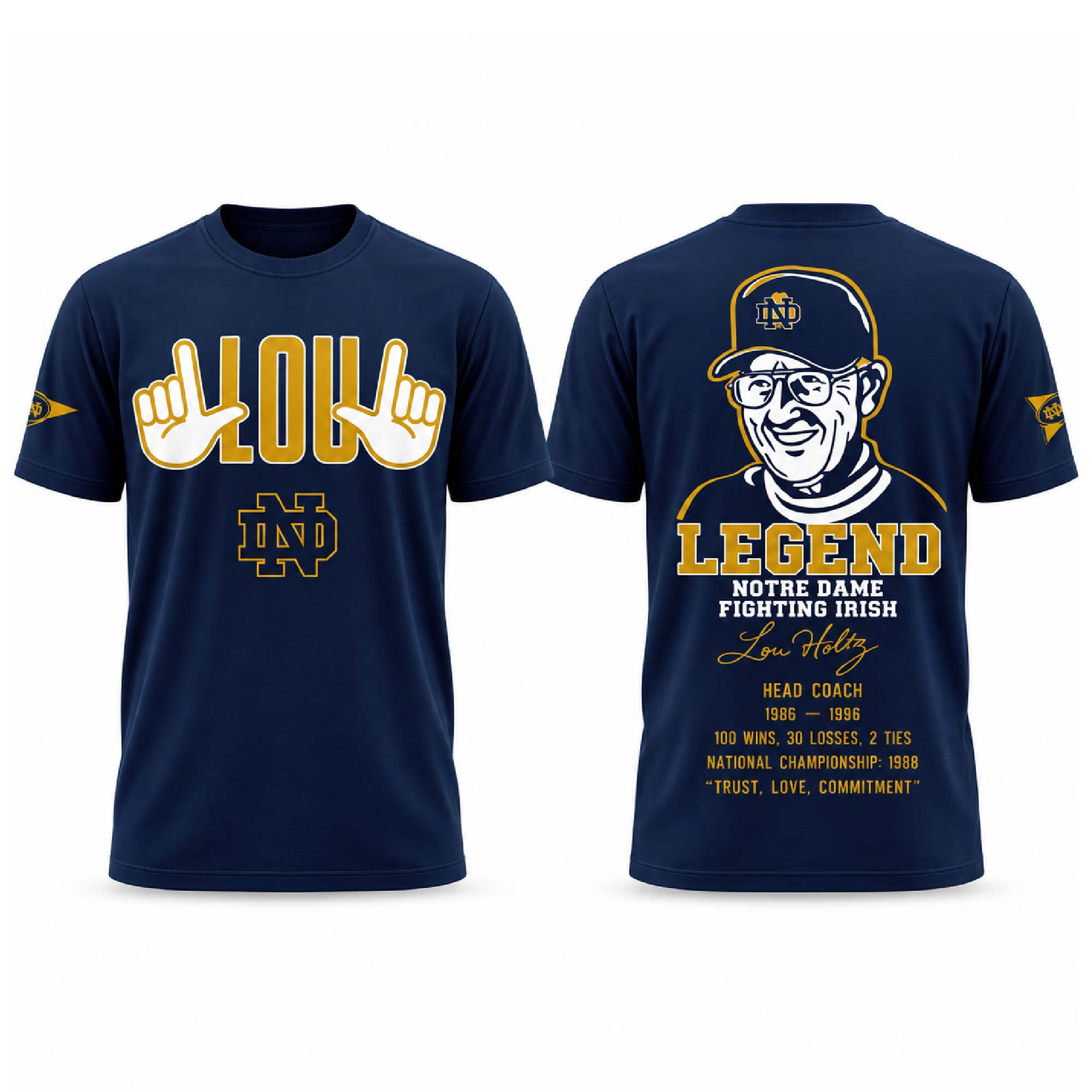 Legend Lou Holtz Notre Dame Fighting Irish Shirt Legend Lou Holtz Notre Dame Fighting Irish Shirt