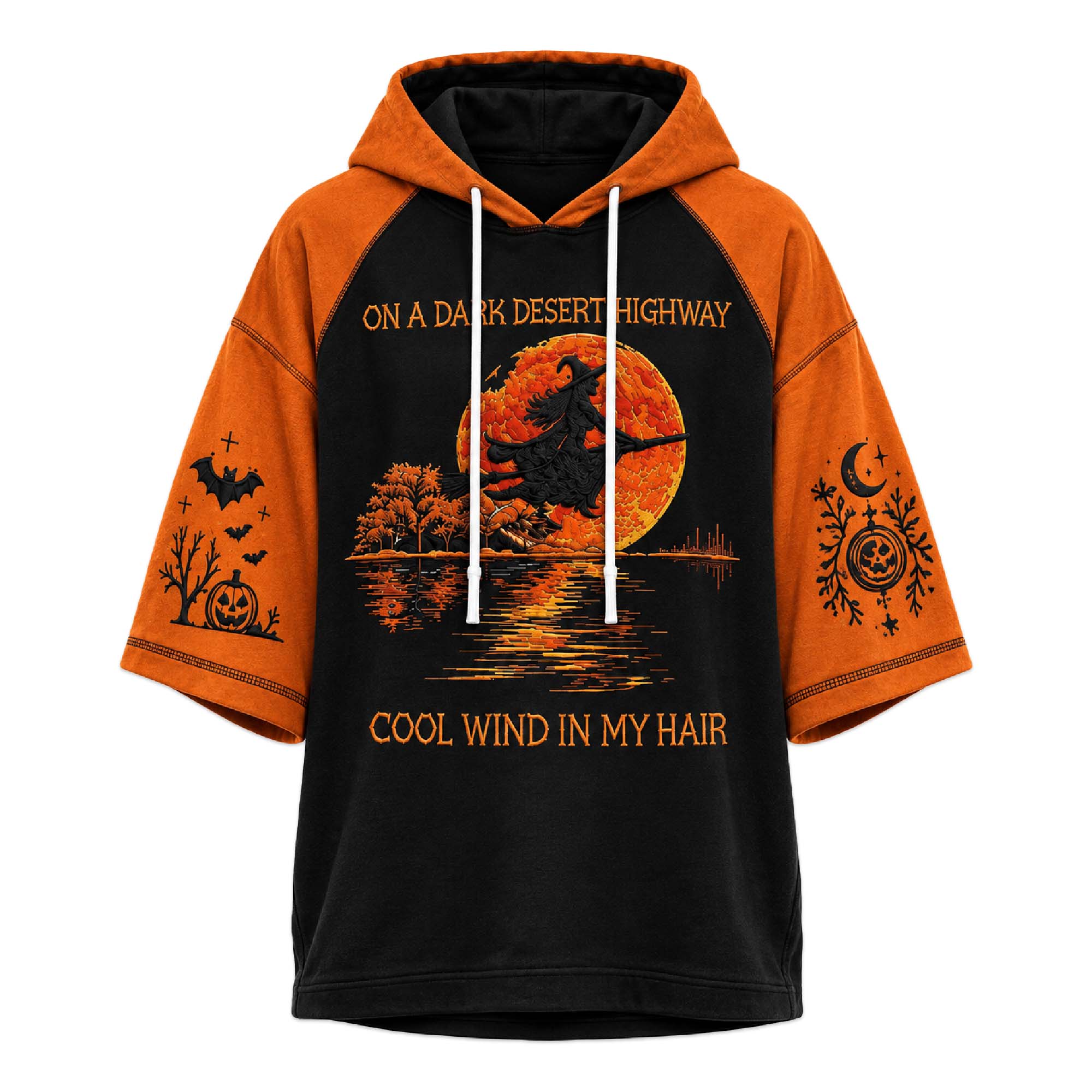 On A Dark Desert Highway Cool Wind In My Hair Short Sleeve Hoodie On A Dark Desert Highway Cool Wind In My Hair Short Sleeve Hoodie