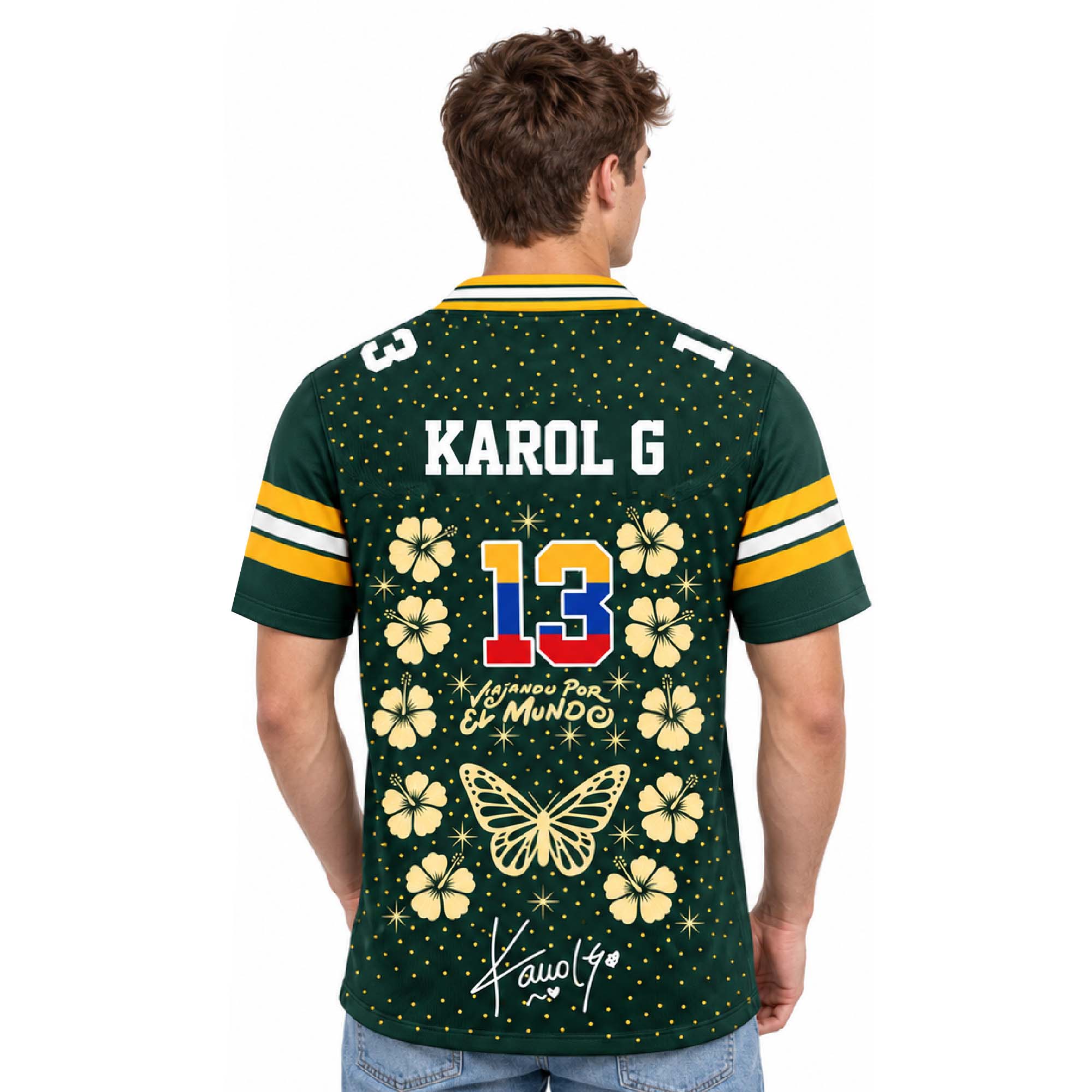 Packers 2027 Karol G Viajando Por El Mundo Tropitour Jersey 3 Packers 2027 Karol G Viajando Por El Mundo Tropitour Jersey (3)