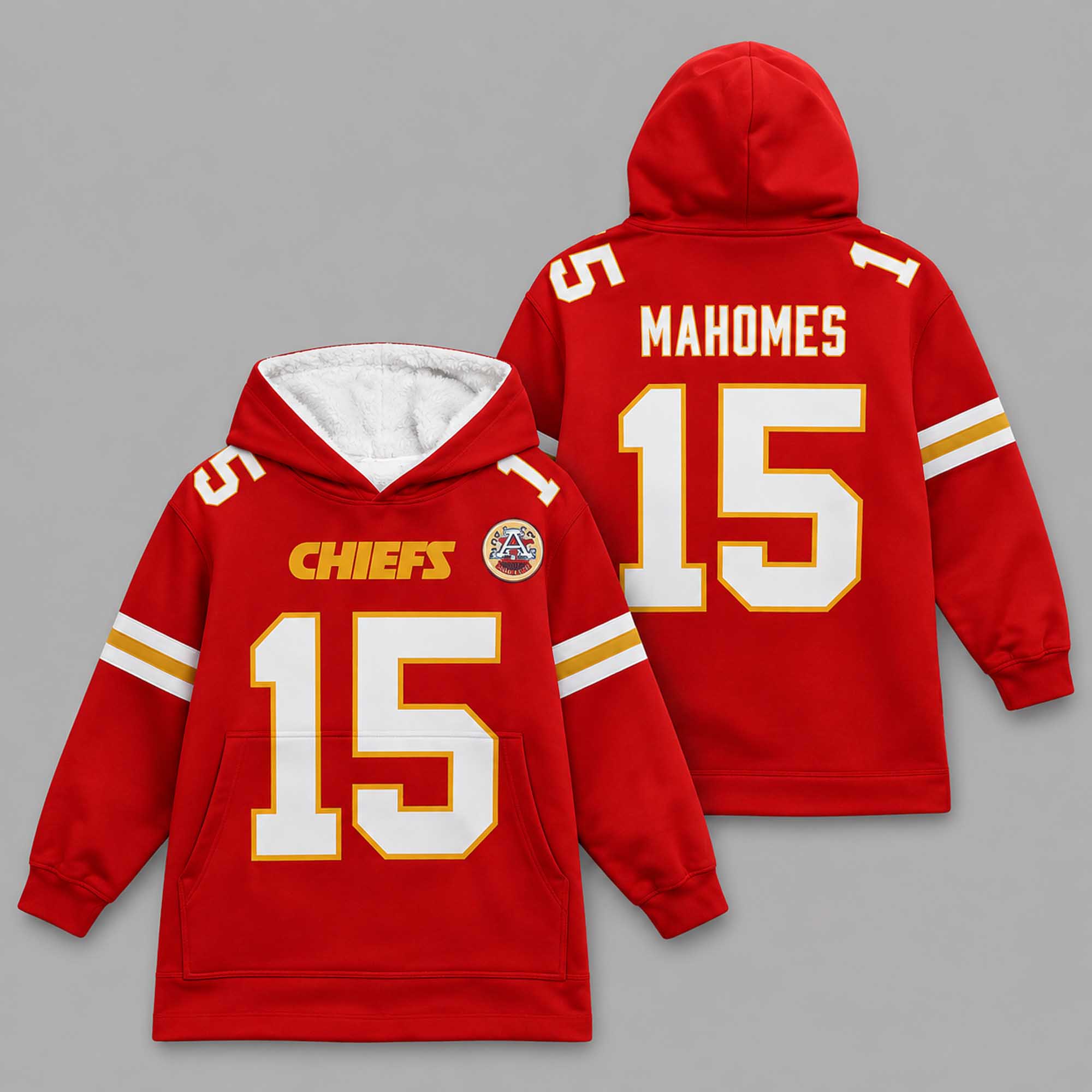 Patrick Mahomes 15 Chiefs Football Unisex Blanket Hoodie Patrick Mahomes 15 Chiefs Football Unisex Blanket Hoodie
