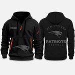 Patriots Back In Black Half Zip Hoodie