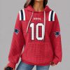 Patriots Drake Maye 10 Waffle Hoodie 1