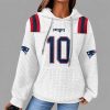 Patriots Drake Maye 10 Waffle Hoodie
