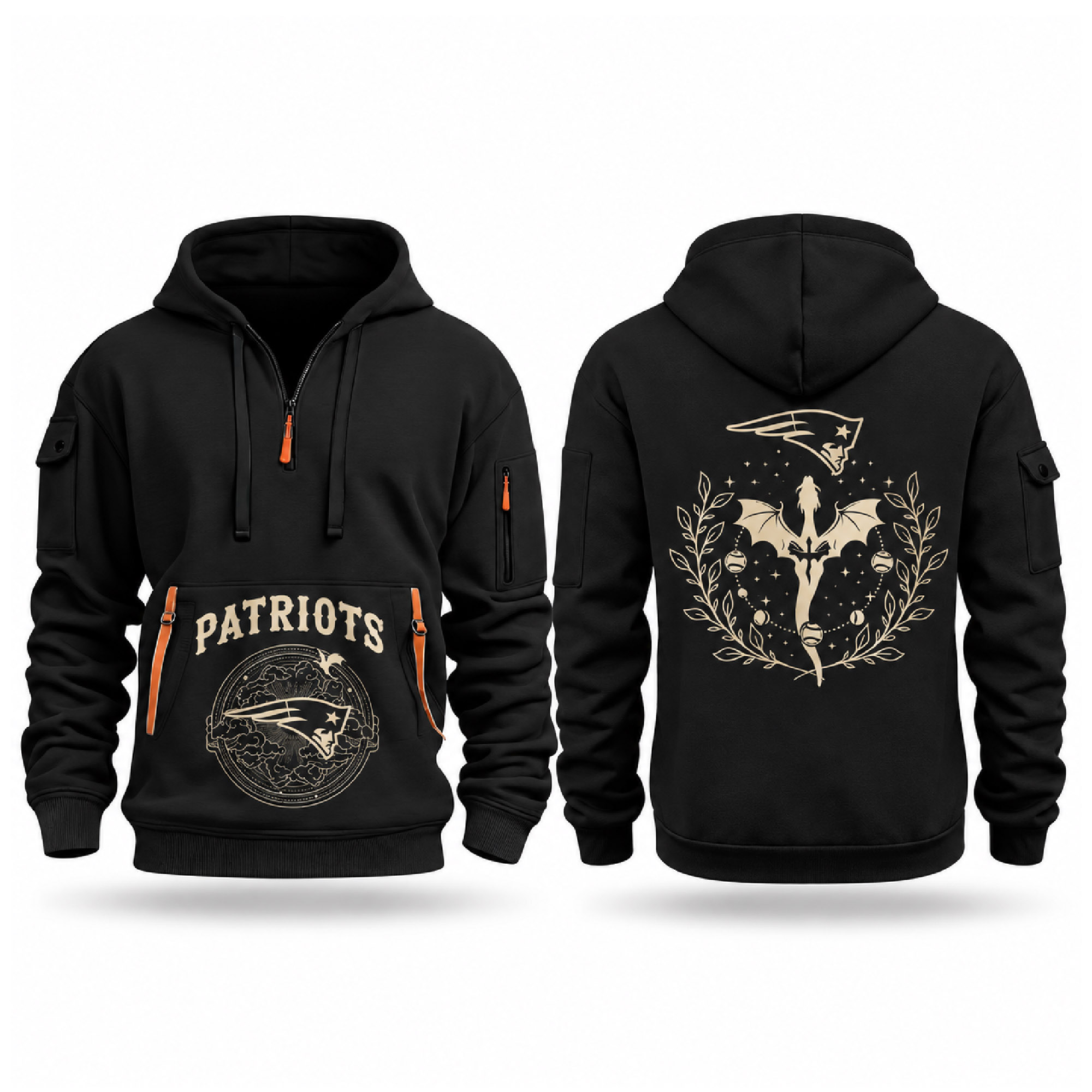 Patriots Fourth Wings Night 2026 Quarter Zip Hoodie Patriots Fourth Wings Night 2026 Quarter Zip Hoodie