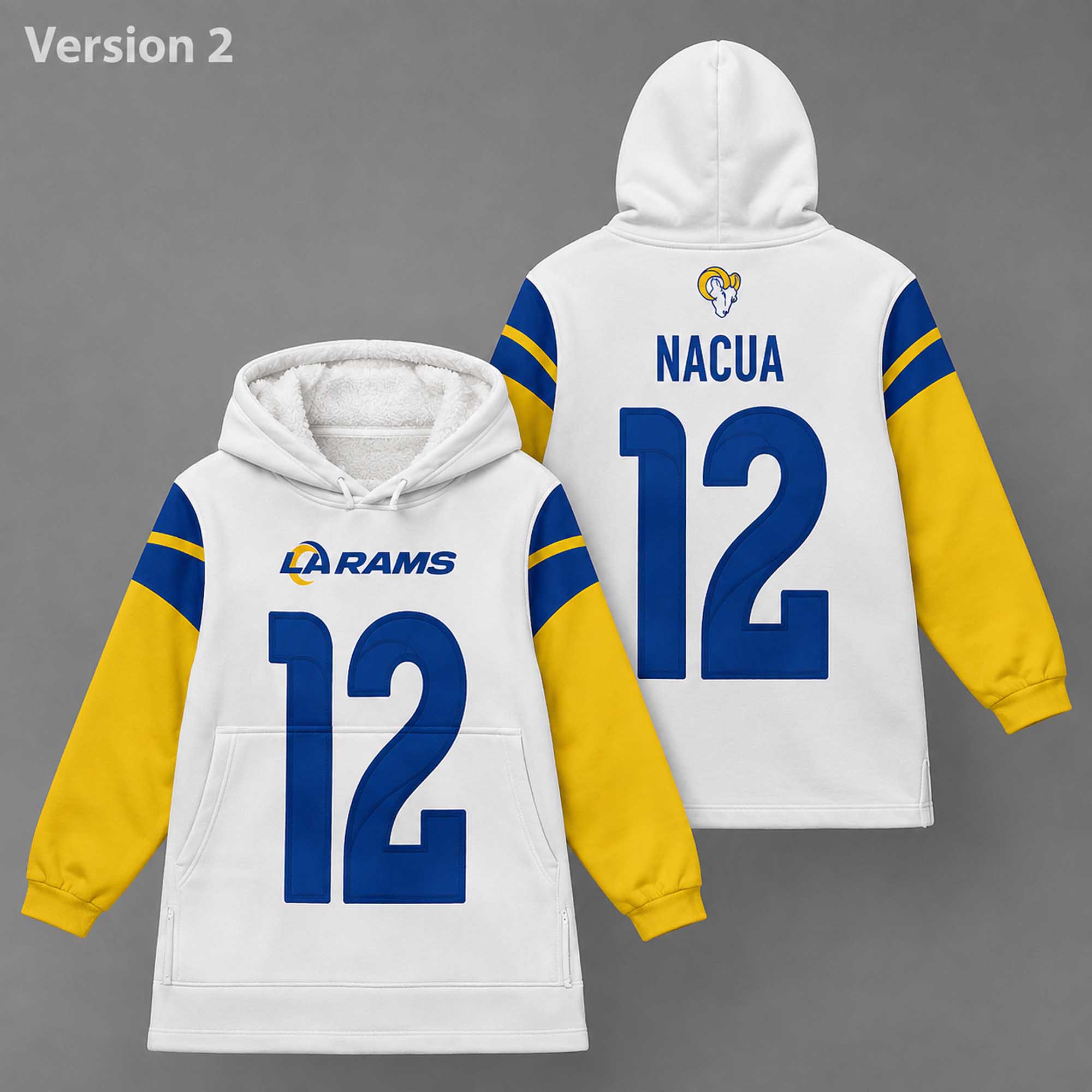 Puka Nacua 12 Rams Football Unisex Blanket Hoodie Puka Nacua 12 Rams Football Unisex Blanket Hoodie