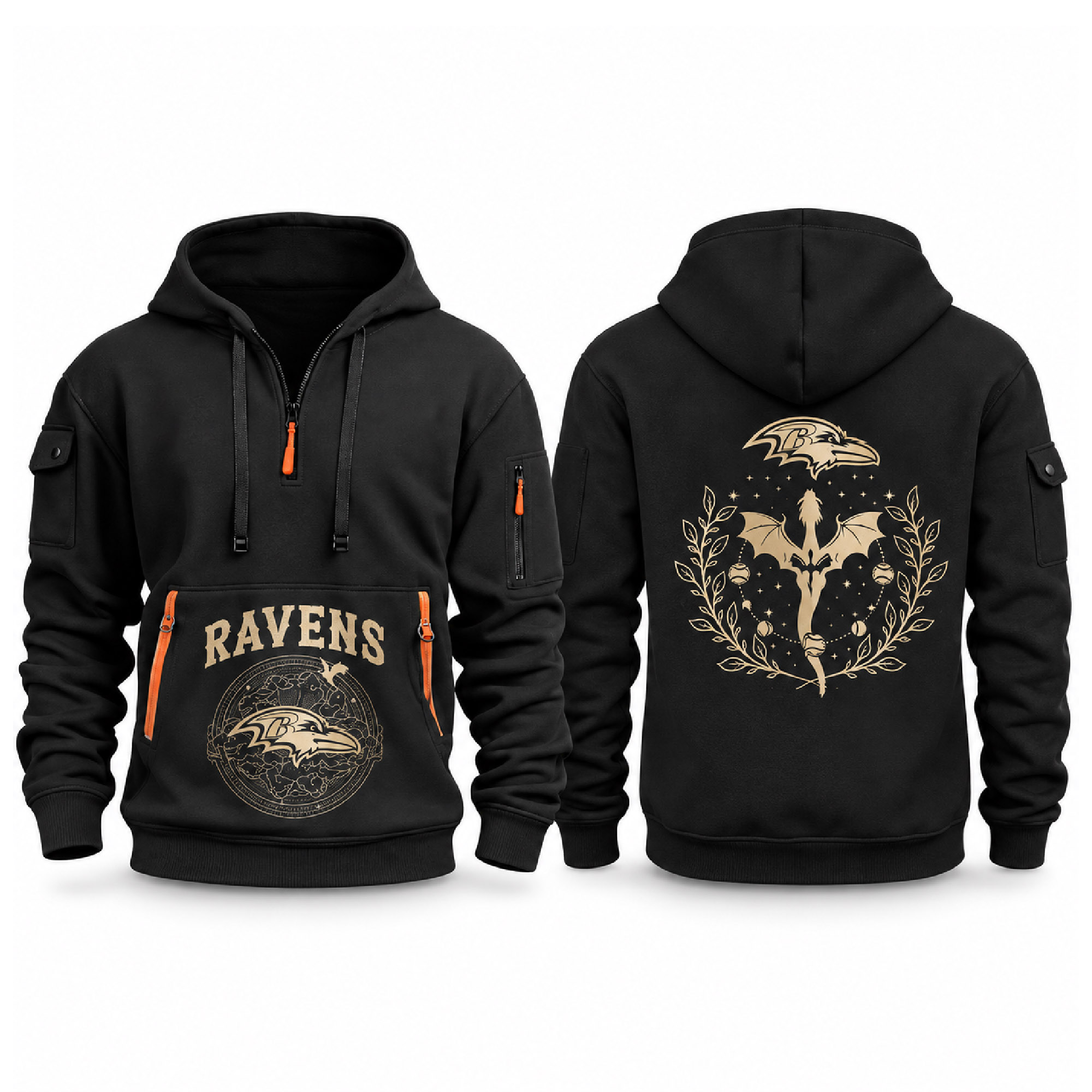 Ravens Fourth Wings Night 2026 Quarter Zip Hoodie Ravens Fourth Wings Night 2026 Quarter Zip Hoodie