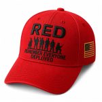 Red Remember Everyone Deeployed USA Flag Hat