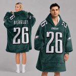 Saquon Barkley 26 Eagles Football Unisex Blanket Hoodie