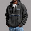 Seahawks EST 1974 Quarter Zip Waffle Hoodie 11 Seahawks EST 1974 Quarter Zip Waffle Hoodie