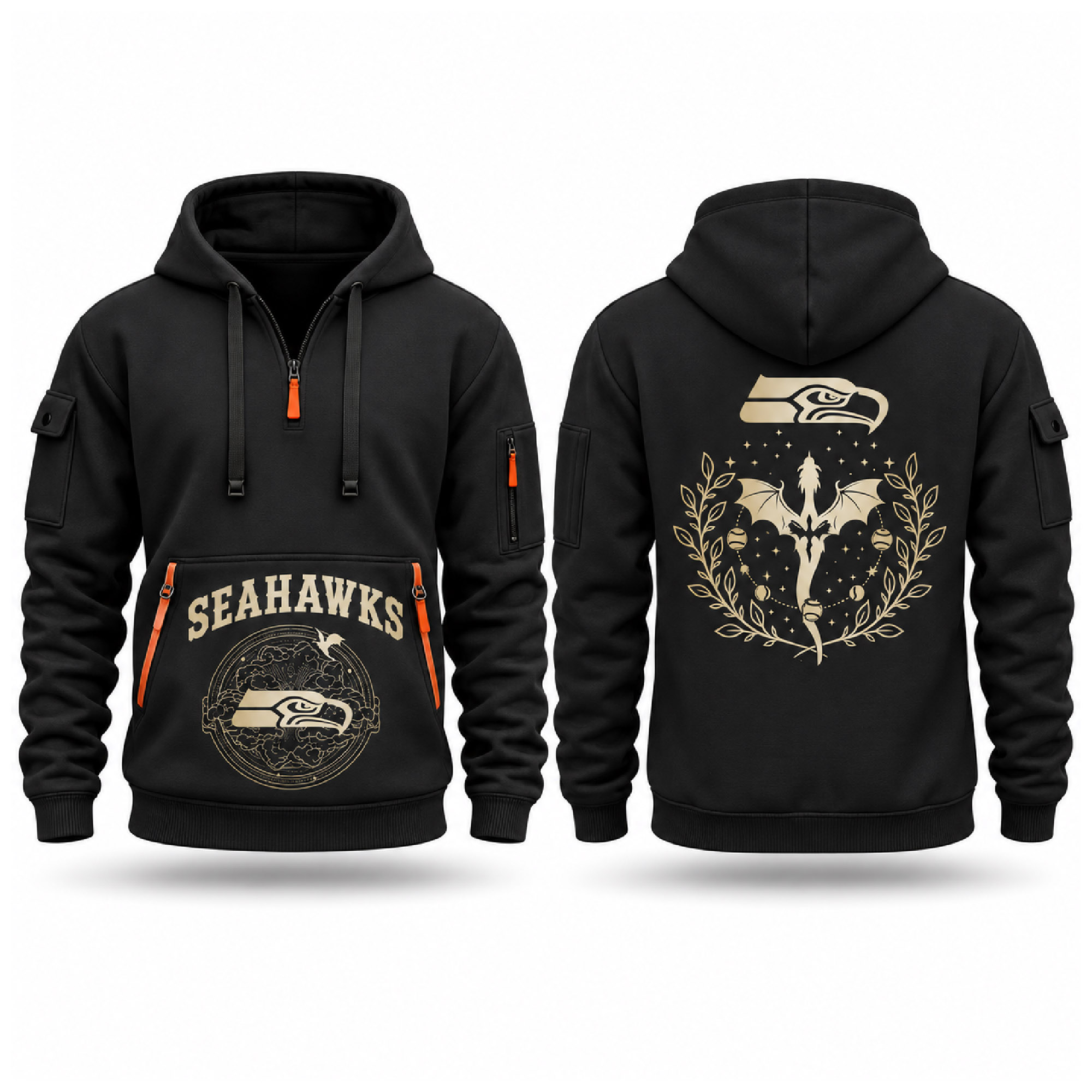 Seahawks Fourth Wings Night 2026 Quarter Zip Hoodie Seahawks Fourth Wings Night 2026 Quarter Zip Hoodie
