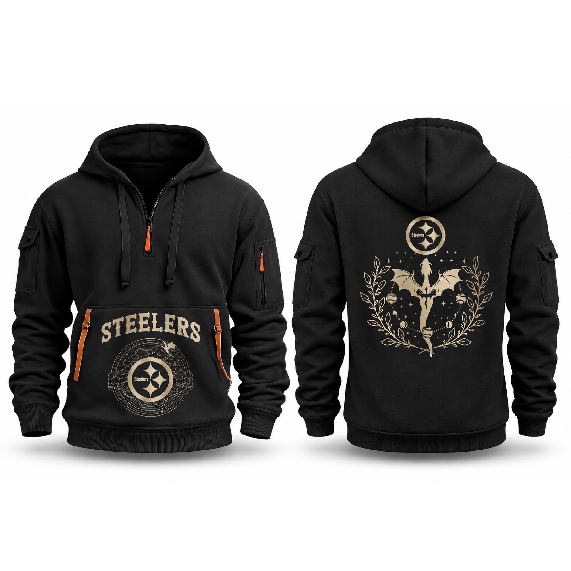 Steelers Fourth Wings Night 2026 Quarter Zip Hoodie Steelers Fourth Wings Night 2026 Quarter Zip Hoodie