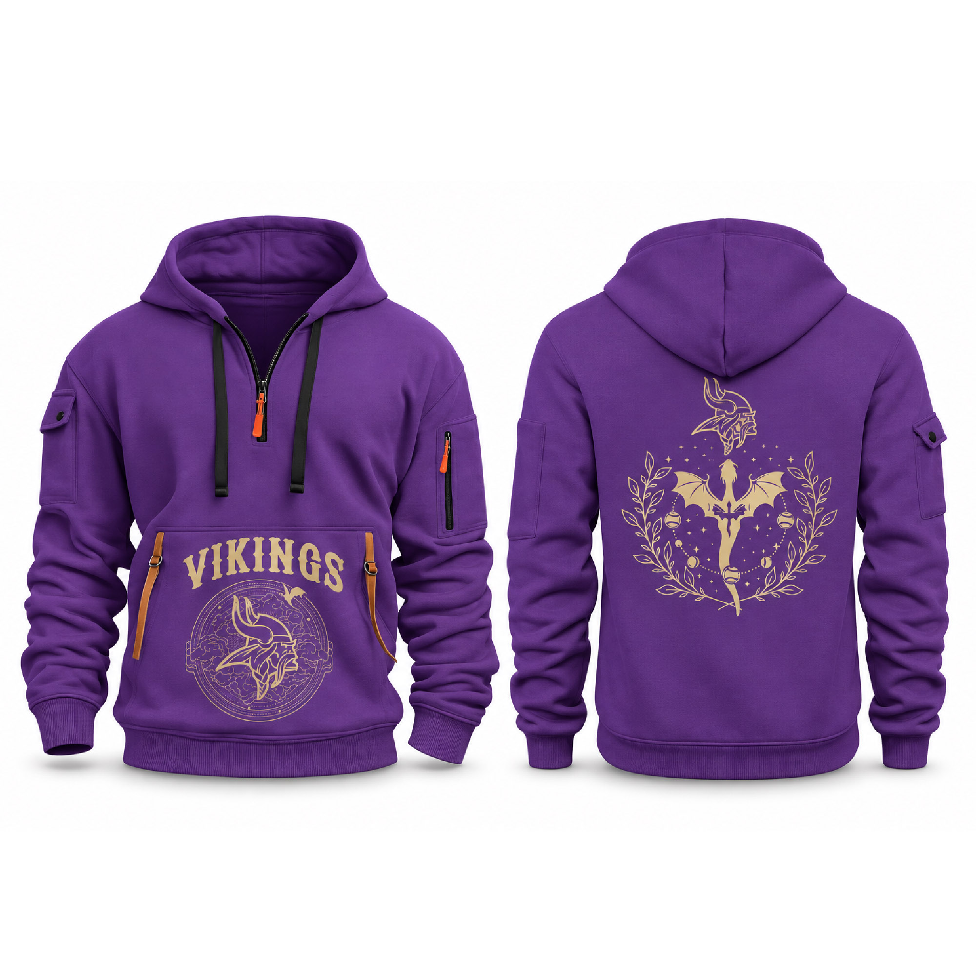 Vikings Fourth Wings Night 2026 Quarter Zip Hoodie 2 Vikings Fourth Wings Night 2026 Quarter Zip Hoodie (2)