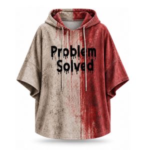 Halloween Problem Solved Blood Short Sleeve Hoodie