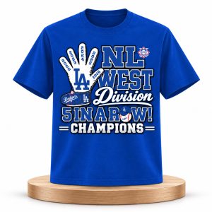 Dodgers 5 in a Row Division Champs Shirt