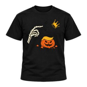 No Kings Skeleton Pumpkin Trump Halloween Shirt