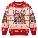 2026 Lesbians Eat What Christmas Ugly Sweater