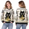 Christmas Cute Black Cat Eating Ramen Japan Ugly Sweater 3 Christmas Cute Black Cat Eating Ramen Japan Ugly Sweater 2