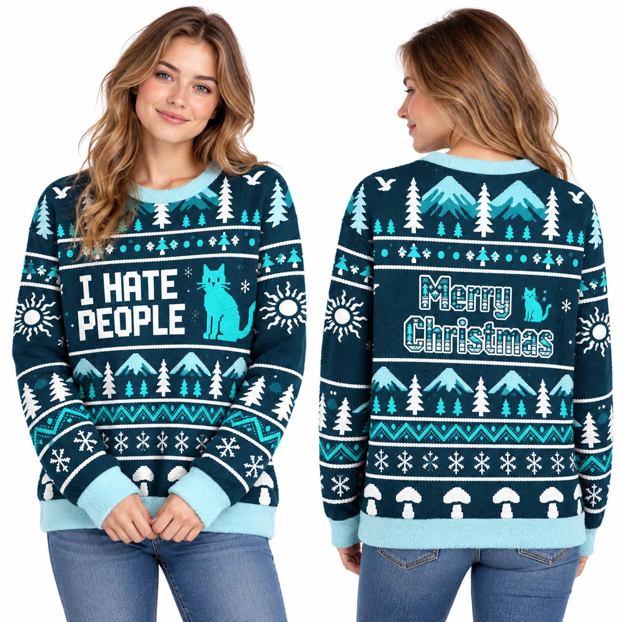 Christmas I Hate People Indifferent Holiday Night Ugly Sweatshirt 2 Christmas I Hate People Indifferent Holiday Night Ugly Sweatshirt 2