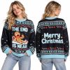 Christmas The End Is Near Gingerbread Man Ugly Sweater 3 Christmas The End Is Near Gingerbread Man Ugly Sweatshirt 2