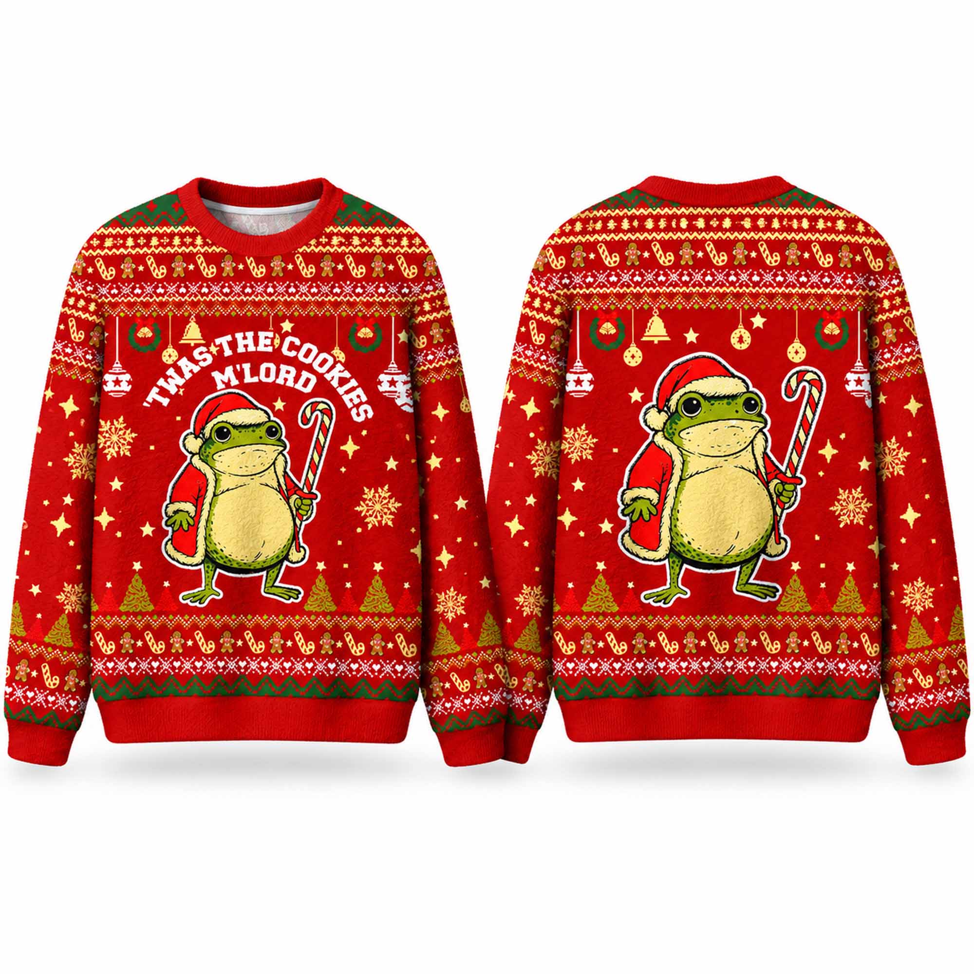 Christmas Twas The Cookies Frog Ugly Sweater 1 Christmas Twas The Cookies Frog Ugly Sweater 1