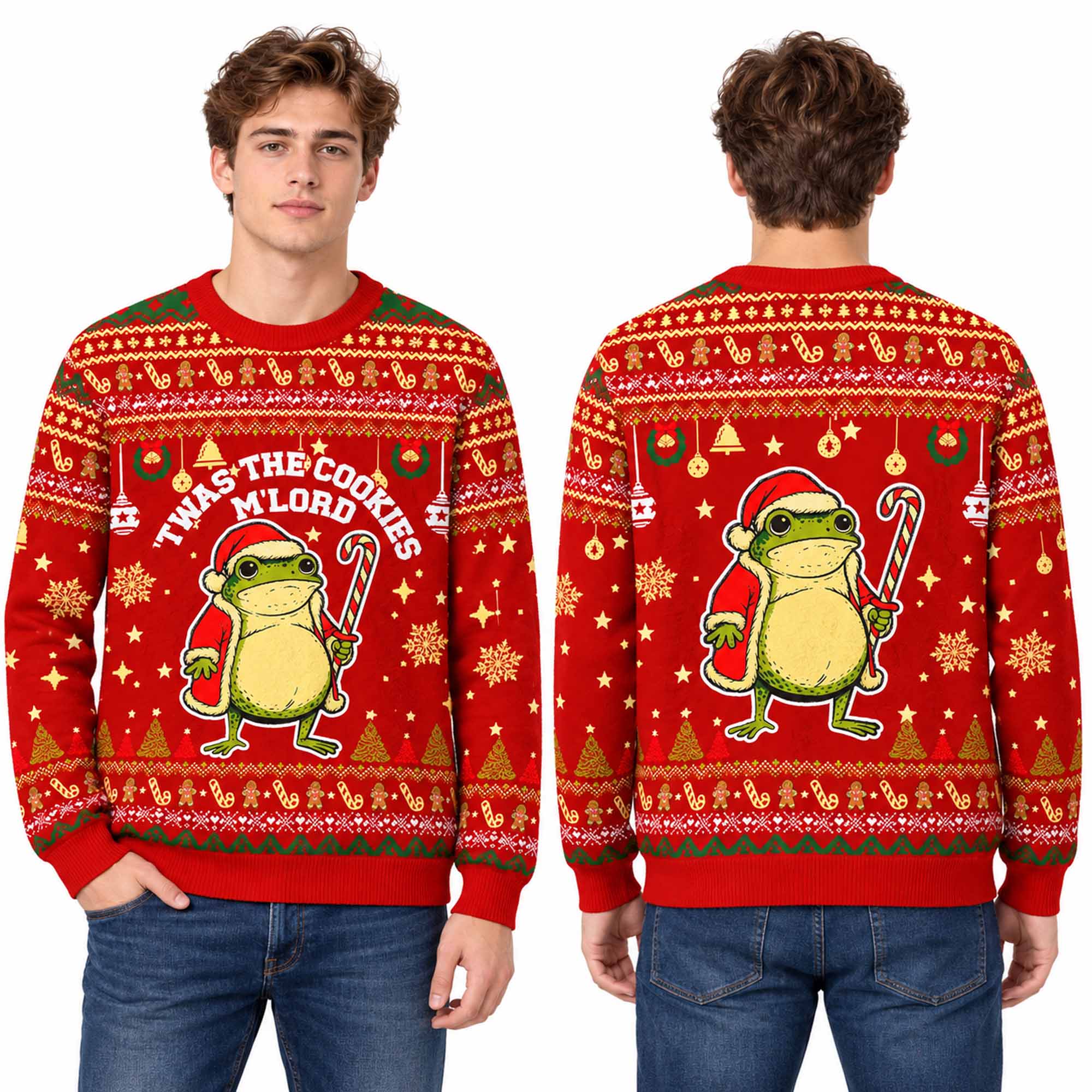Christmas Twas The Cookies Frog Ugly Sweater 2 Christmas Twas The Cookies Frog Ugly Sweater 2