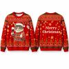 Christmas Whimsical Santa Cat Drinking Wine Ugly Sweater 4 Christmas Whimsical Santa Cat Drinking Wine Ugly Sweater 1