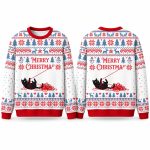 Christmas Yarn Black Cat Ugly Sweater
