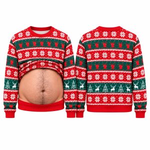 2026 Christmas Hairy Belly Ugly Sweater (2)