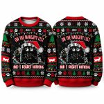 Mischievous Christmas Black Cat Ugly Sweater