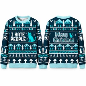 Christmas I Hate People Indifferent Holiday Night Ugly Sweatshirt 1